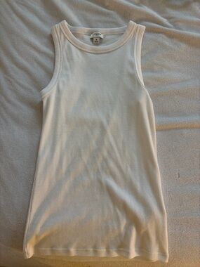 J. Crew White Ribbed Tank Top